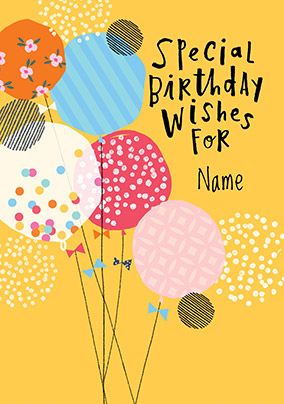 Balloons Special Wishes Birthday Card | Funky Pigeon