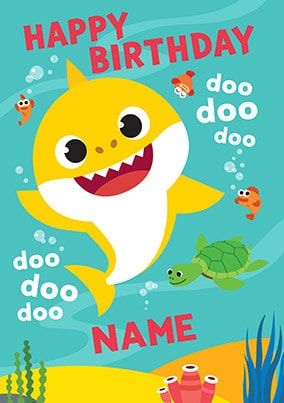 Baby Shark Personalised Birthday Card
