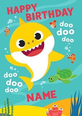 Baby Shark Personalised Birthday Card