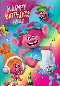 Trolls - Happy Birthday Personalised Card