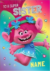 Tap to view Trolls - Sister Personalised Birthday Card