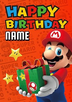 Mario Personalised Birthday Card