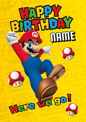 Happy Birthday Mario Personalised Card | Funky Pigeon