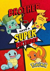 Brother Personalised Pokemon Birthday Card