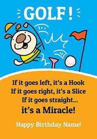 Golf - It's A Miracle Personalised Card