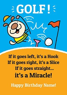 Golf - It's A Miracle Personalised Card