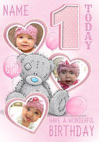 Tap to view Me To You - Multi Photo Upload 1st Birthday Card Girl