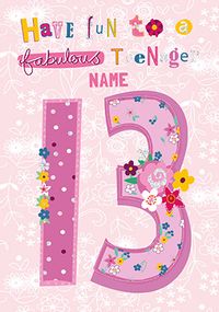 Personalised Teenage Girl Card Personalised Birthday Card -  Portugal