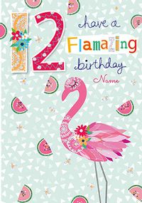 Tap to view 12 Flamazing Birthday Personalised Card
