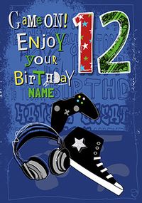Tap to view 12th Birthday Game On Personalised Card