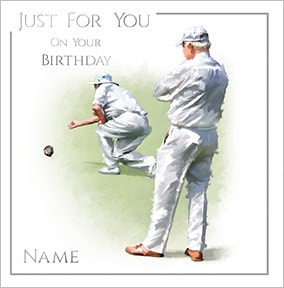 Sport. 5x7 inches Bowls personalised birthday card 