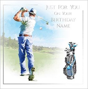 Golfing Personalised Birthday Card