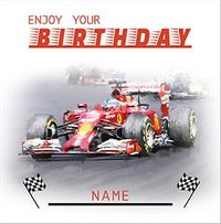 Tap to view Formula 1 Personalised Birthday Card