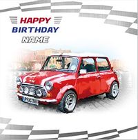 Mini Cooper Personalised Birthday Card