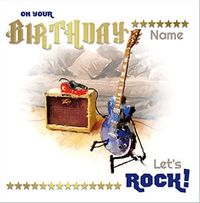Tap to view Guitar & Amp Personalised Birthday Card