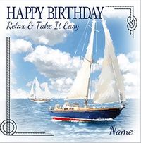 Sail Boat Persoanlised Birthday Card