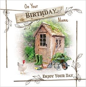 Garden Shed Personalised Birthday Card