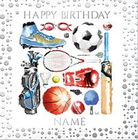 Sports Personalised Birthday Card