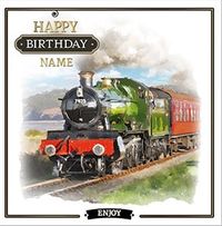 Steam Train Personalised Birthday Card