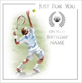 Tennis Player Personalised Birthday Card | Funky Pigeon
