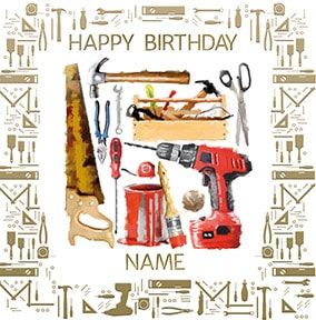 DIY Tools Personalised Birthday Card
