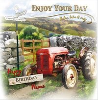 Tractor Personalised Birthday Card