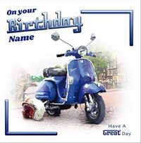 Tap to view Vespa Personalised Birthday Card