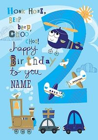 2nd Birthday Choo Choo Personalised Card