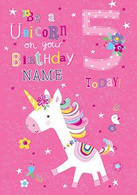 Tap to view 5th Birthday Unicorn Personalised Card