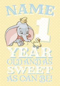 Dumbo Age 1 Birthday Card