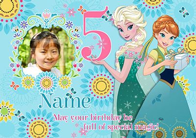 Disney's Frozen Birthday Card - Special 5th Birthday Photo Upload