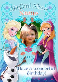 Tap to view Disney's Frozen Birthday Card - Magical Niece Photo Upload