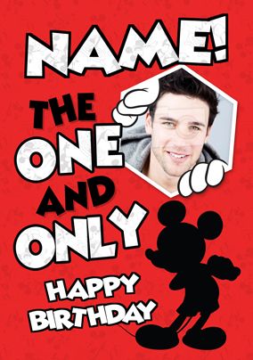 Mickey Mouse the One and Only Photo Birthday Card