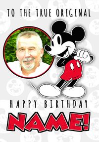 Tap to view Mickey Mouse True Original Photo Birthday Card