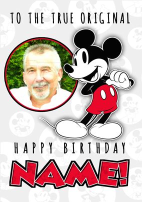 Mickey Mouse True Original Photo Birthday Card