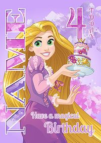 Rapunzel Age 4 Birthday Card