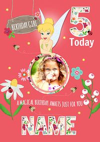 Tap to view Tinker Bell Photo Birthday Card Age 5