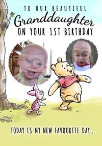 Tap to view Pooh First Birthday Photo Card Grandaughter
