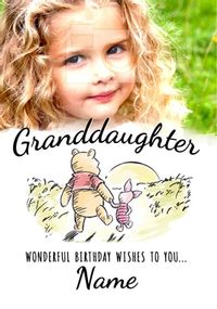Pooh Photo Birthday Card Granddaughter