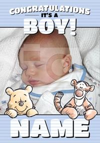 Tap to view Winnie the Pooh Newborn Baby Boy Card