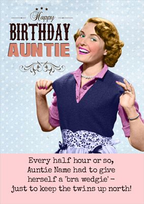 Emotional Rescue - Auntie Birthday Card Bra Wedgie