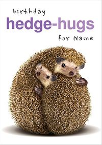 Hedge-hugs Personalised Birthday Card