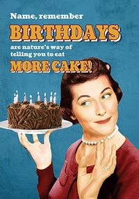 More Cake! Personalised Birthday Card