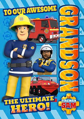 Fireman Sam - Awesome Grandson Birthday Card