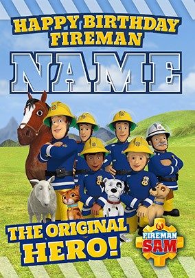 FIREMAN SAM D3 PERSONALISED BIRTHDAY CARD ANY NAME AGE RELATION 