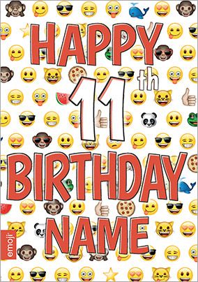 Emoji - Birthday Card 11th Birthday