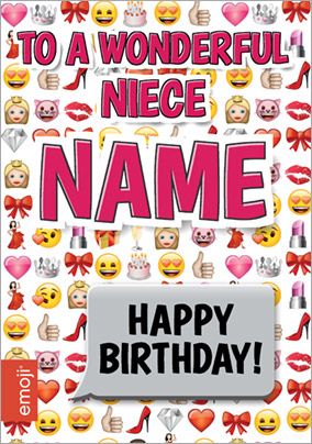 Emoji - Birthday Card A Wonderful Niece