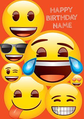 Emoji Birthday Personalised Card