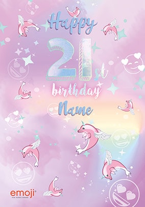 Emoji - 21st Birthday Personalised Card