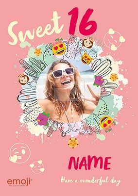 Emoji - Sweet 16 Photo Card